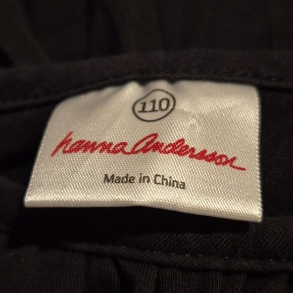 Hanna Andersson girls size 110 or 5 black, gray and white pleated bottom dress - Picture 3 of 6